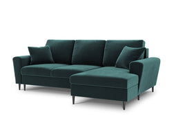 Micadoni Velvet Right Corner Sofa With Bed Function And Box "Moghan" 4 Seats