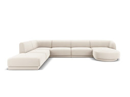 Micadoni Velvet Panoramic Left Corner Sofa "Miley" 6 Seats