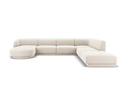 Micadoni Velvet Panoramic Right Corner Sofa "Miley" 6 Seats