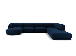 Micadoni Velvet Panoramic Right Corner Sofa "Miley" 6 Seats