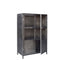 Roxxz Design Metal cabinet - 2 doors with glass - Rough Industrial - 80x40x120 cm