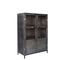 Roxxz Design Metal cabinet - 2 doors with glass - Rough Industrial - 80x40x120 cm
