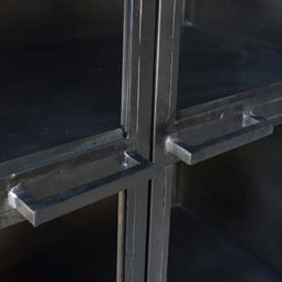 Roxxz Design Metal cabinet - 2 doors with glass - Rough Industrial - 100x40x200 cm