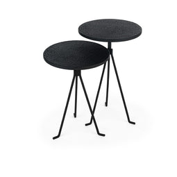Roxxz Design High Side Table Lava - Set of 2 - Black Round