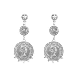 Melli Mello Triple coin Earring Silver colored coating