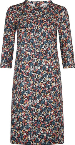 A-lijn jurk met een multi-colour bloemenprint.