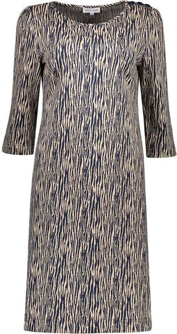 A-lijn jurk van organisch katoen met een ingeweven zebra dessin