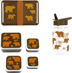 A Little Lovely Company Back to school set - Drinkfles / 4 Snackdozen / Lunchbox - Beren