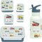 A Little Lovely Company Back to school set - Drinkfles RVS/4 Snackdozen/Bentobox - Voertuigen
