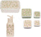 A Little Lovely Company Back to school set - Drinkfles RVS/4 Snackdozen/Bentobox - Bloesems Roze