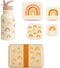 A Little Lovely Company Back to school set - Drinkfles RVS/4 Snackdozen/Lunchbox - Regenboog