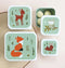 A Little Lovely Company Back to school set - Drinkfles RVS/4 Snackdozen/Lunchbox - Bosvriendjes