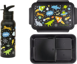 A Little Lovely Company Back to school set - Drinkfles XL RVS/Bentobox - Galaxy