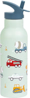 A Little Lovely Company Back to school set - Drinkfles XL RVS/Bentobox - Voertuigen