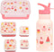 A Little Lovely Company Back to school set - Dubbelwandige Drinkfles / 4 Snackdozen / Lunchbox - Ijsjes