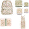 A Little Lovely Company Back to school set - Rugzak/Drinkfles RVS/4 Snackdozen/Lunch box - Bloesems Roze