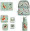 A Little Lovely Company Back to school set - Rugzak/Drinkfles RVS/4 Snackdozen/Lunchbox - Bosvriendjes