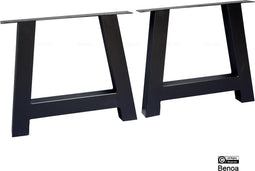 A tafelpoot eettafel metaal 8x8 cm Set - Zwart