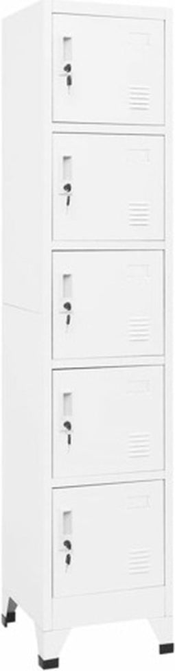 vidaXL - Lockerkast - 38x40x180 - cm - staal - wit