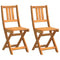 vidaXL - Vouwbare - Tuinstoelen - 2 - stuks - 36x46x85 - cm - Massief - Acaciahout