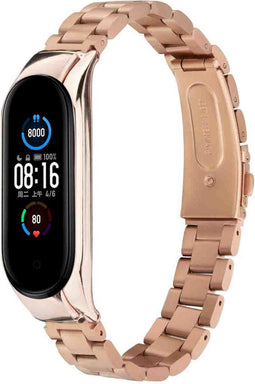 imoshion Bandje met Horlogeband inkorter - Geschikt voor Xiaomi Mi Band 6, Xiaomi Mi Band 5 - imoshion Stalen band inkliksysteem - Rosé Goud