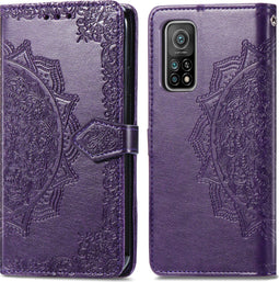 iMoshion Hoesje Geschikt voor Xiaomi Mi 10T Pro / Mi 10T Hoesje Met Pasjeshouder - iMoshion Mandala Bookcase - Paars