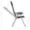 vidaXL - Campingstoelen - 58x69x111 - cm - aluminium - zwart - 2 - st