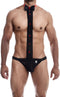 Mob Body-suspensory - Erotisch Heren Ondergoed - Met Das En Strikje - Zwart - L/xl
