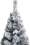 vidaXL - Kunstkerstboom - met - sneeuw - smal - 210 - cm - PVC - groen