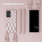 Selencia Hoesje Geschikt voor Samsung Galaxy A53 Hoesje Met Koord - Selencia Siliconen design hoesje met afneembaar koord - Roze / Irregular Check Sand Pink