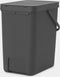 Brabantia Sort & Go - Prullenbak - 25 liter - Inclusief proefverpakking afvalzakken - Dark Grey