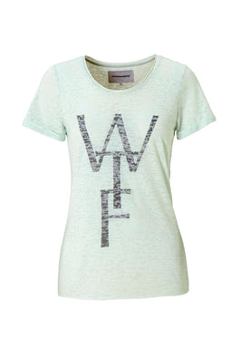 Dames T-shirt - WTF - mt XL - Blauw