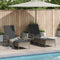 vidaXL - Ligbedden - 2 - stuks - met - Kussens - en - Tafel - Grijs - Poly - Rattan