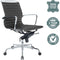 Feel Home - Lage design bureaustoel - Echt leer - Donkergrijs