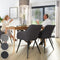 tectake® Marilyn - Eetkamerstoel - Linnenlook - Donkergrijs/Zwart - 58 x 62 x 82 cm