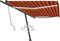 vidaXL - Luifel - automatisch - met - LED - windsensor - 500x300 - cm - oranje - bruin