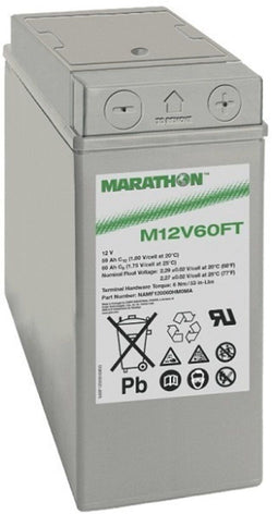 Exide Marathon M12V60FT loodbatterij met M6-schroefaansluiting 12V, 59000 mAh