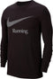 Nike Dry Tee LS DFCT Swoosh Run - Heren Sportshirt - Reflecterend - Black - Maat L