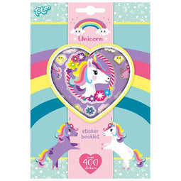 Totum Unicorn Stickerboekje met eenhoornthema - 4 vellen metallic stickers - 200 stickers