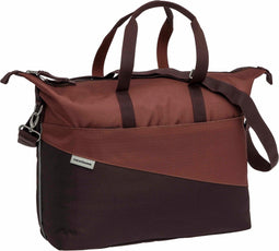 New Looxs ® Oslo Tendo - Enkele Fietstas - Schoudertas met Laptopvak - Afneembare Shopper met Rits - Multifunctioneel - 100% Gerecycled Polyester - Geschikt voor Electrische Fietsen - 21 Liter - Burgundy-Rust