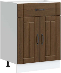 vidaXL - Keuken - onderkast - Lucca - bewerkt - hout - bruin - eikenkleur