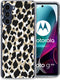 iMoshion Hoesje Geschikt voor Motorola Moto G200 Hoesje Siliconen - iMoshion Design hoesje - Goud / Golden Leopard