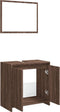 vidaXL - 2-delige - Badkamermeubelset - bewerkt - hout - bruin - eikenkleur