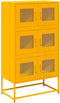 vidaXL - Hoge - kast - 68x39x123 - cm - staal - mosterdgeel