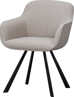 WOOOD Juno Eetkamerstoel - Boucle - Zand - 79x58x58