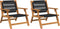 vidaXL - Tuinstoelen - 2 - stuks - Zwart - 67x77x73 - cm - Massief - Acaciahout