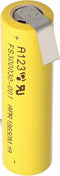 A123 APR18650M-A1 1100mAh 3.2V - 3.3V LiFePo4 batterij + soldeer tag Z