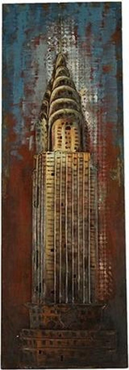 Schilderij Empire state building metaal 3D 120 cm