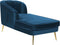 ALLIER - Chaise longue - Blauw - Rechterzijde - Fluweel