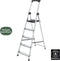 BRASQ Huishoudtrap 5-treden - Inklapbaar aluminium - Antislip - Zilver